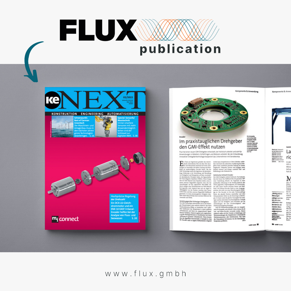 ke NEXT Fachmagazin präsentiert FLUX GMI Technologie