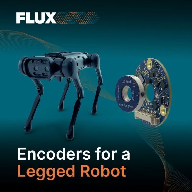 Legged robot and a FLUX inductive rotary encoder.